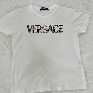 Versace girls’ white short-sleeve t-shirt